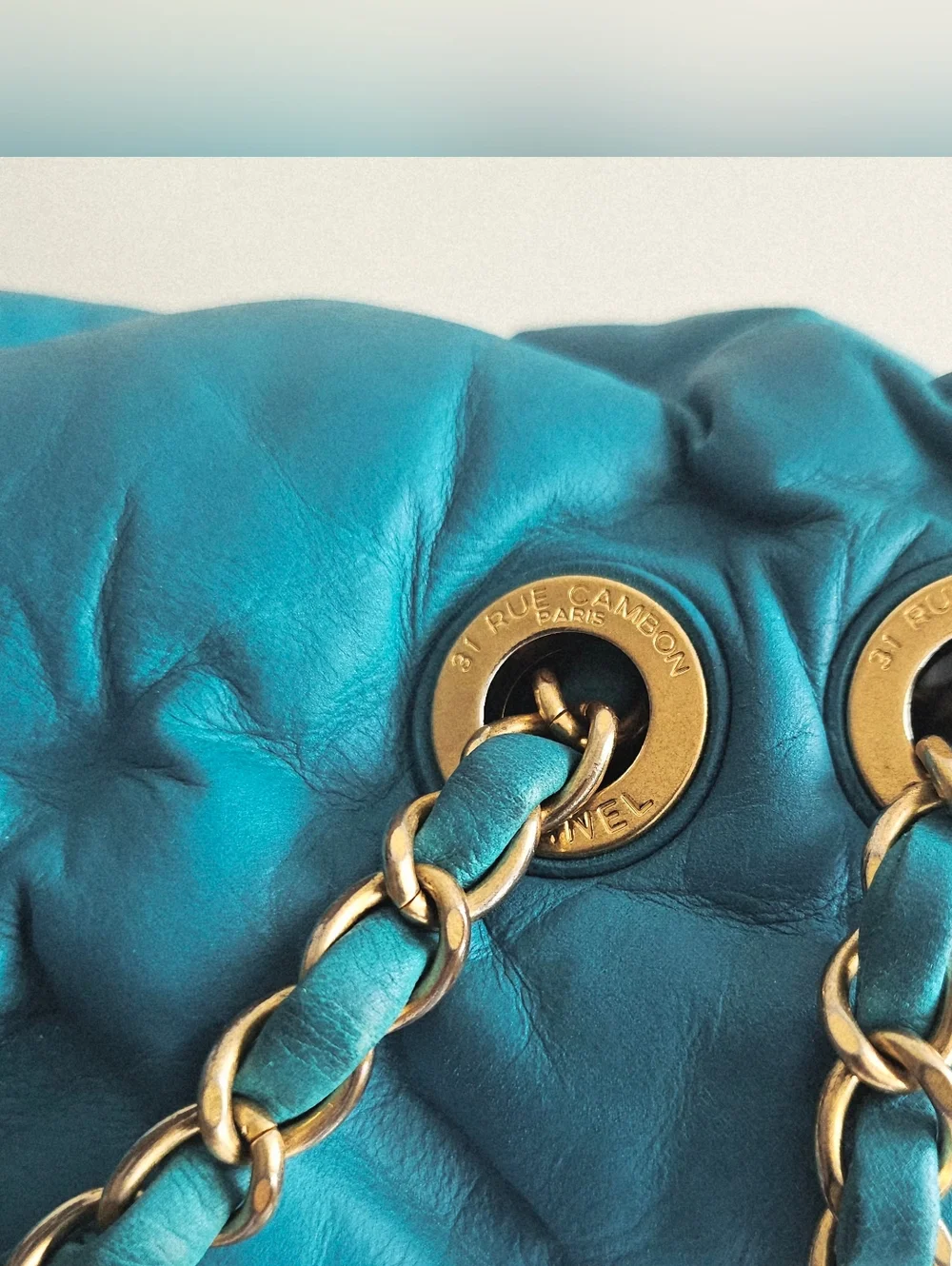 Chanel Turquoise Quilted Calfskin Large Flap Bag
